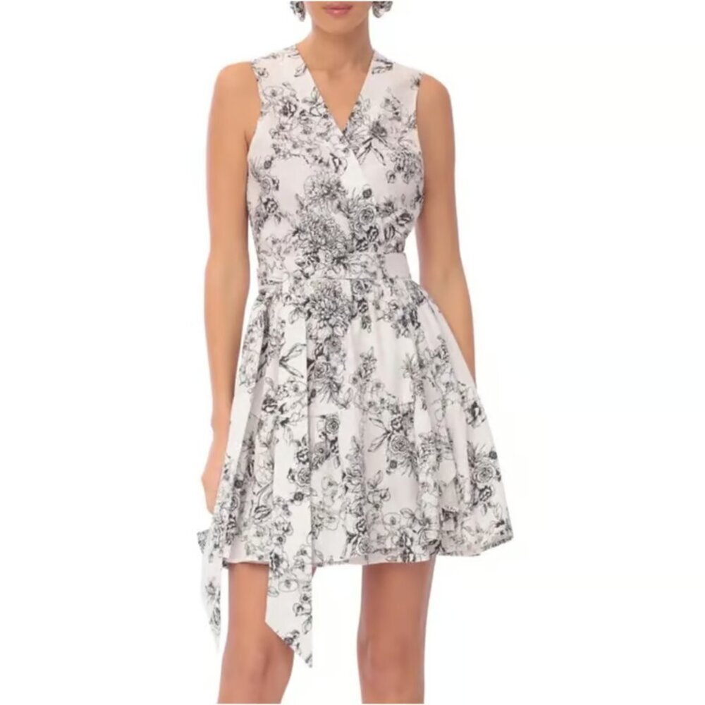 Avec Les Filles Floral Linen Blend Wrap Dress. Sz: 6